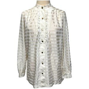 Vintage cream and gold striped blouse